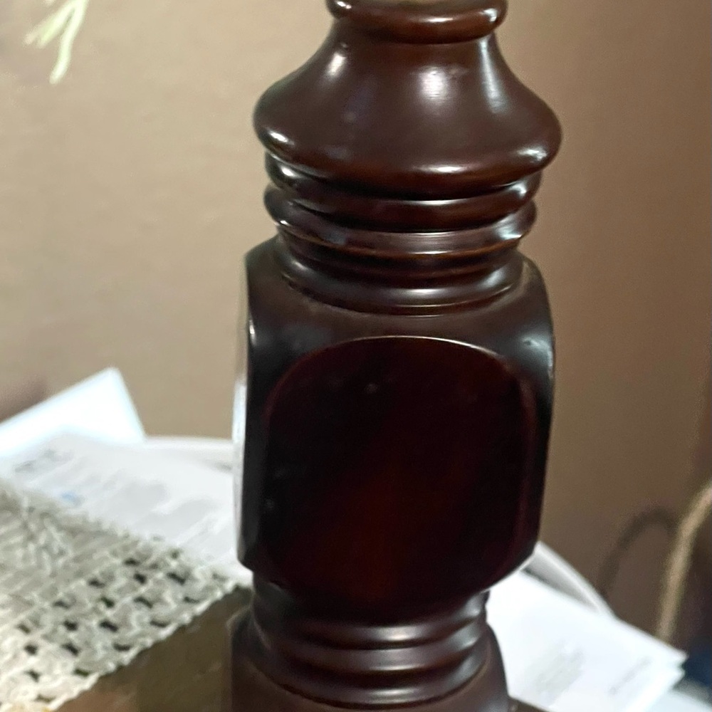 Vintage Wooden Pepper Grinder – Rich Dark Wood Mill